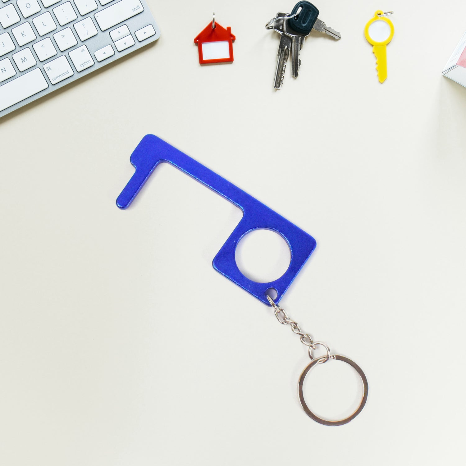 Metal Key Shape Keychain Door Opener Tool (1 Pc) Metal Key Shape Keychain Door Opener Tool (1 Pc)